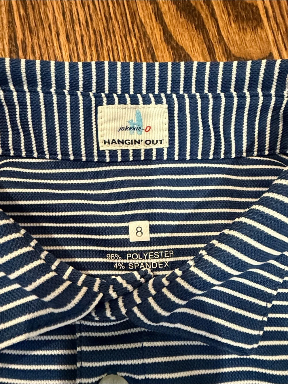 Boys Johnnie-O size 8  Striped Polo Shirts  set of two - performance wear feel